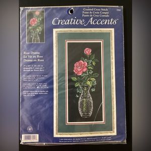 NEW Unopened Creative Accents Rose Drama Counted Cross stitch Kit